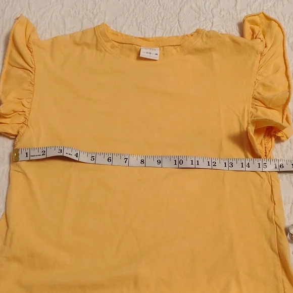 Zara Mustard Ruffle Sleeve Tee - Picture 5 of 6
